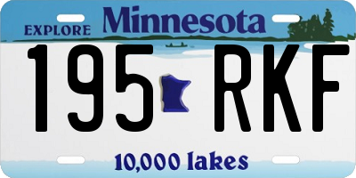 MN license plate 195RKF