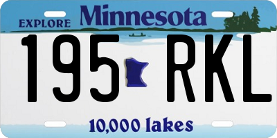 MN license plate 195RKL