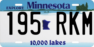 MN license plate 195RKM