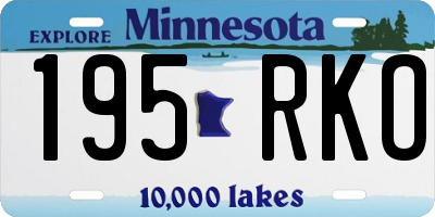 MN license plate 195RKO