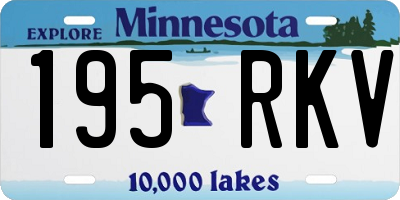 MN license plate 195RKV