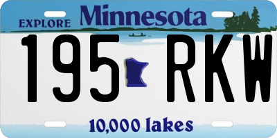 MN license plate 195RKW