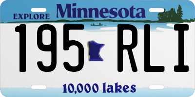 MN license plate 195RLI
