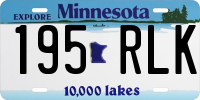 MN license plate 195RLK