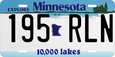 MN license plate 195RLN