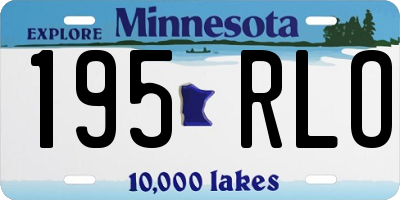 MN license plate 195RLO