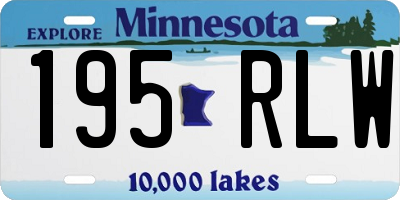 MN license plate 195RLW
