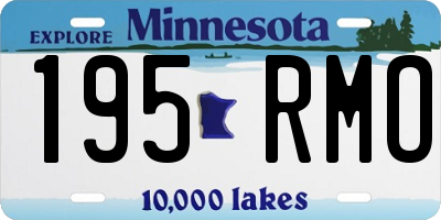 MN license plate 195RMO