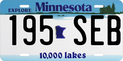 MN license plate 195SEB