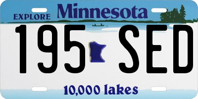 MN license plate 195SED