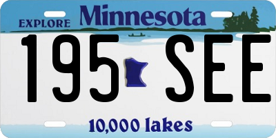 MN license plate 195SEE