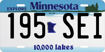 MN license plate 195SEI