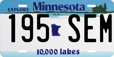 MN license plate 195SEM