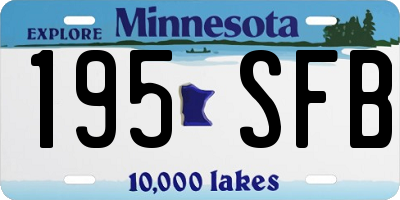 MN license plate 195SFB
