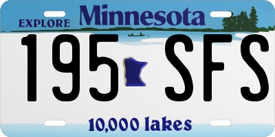 MN license plate 195SFS