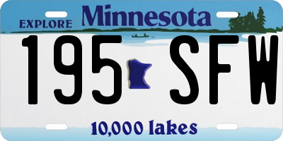 MN license plate 195SFW