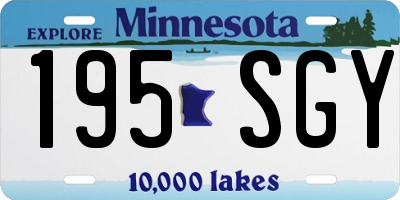 MN license plate 195SGY