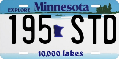 MN license plate 195STD