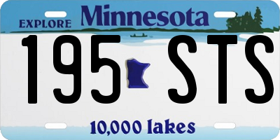 MN license plate 195STS