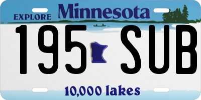 MN license plate 195SUB