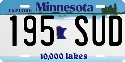 MN license plate 195SUD