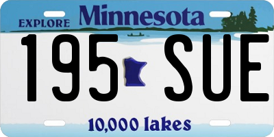 MN license plate 195SUE