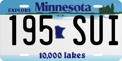 MN license plate 195SUI