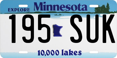 MN license plate 195SUK