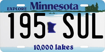 MN license plate 195SUL