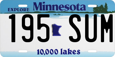 MN license plate 195SUM