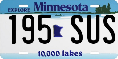 MN license plate 195SUS