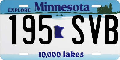 MN license plate 195SVB