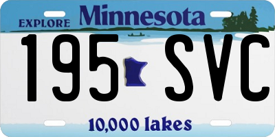 MN license plate 195SVC