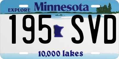 MN license plate 195SVD