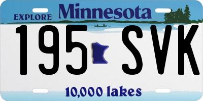 MN license plate 195SVK