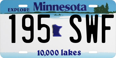 MN license plate 195SWF