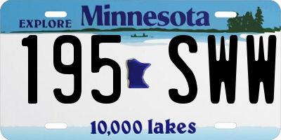 MN license plate 195SWW
