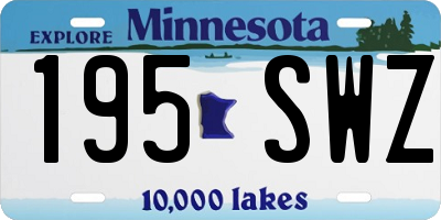 MN license plate 195SWZ