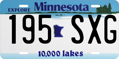 MN license plate 195SXG