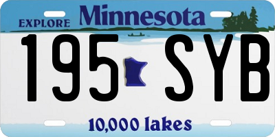 MN license plate 195SYB