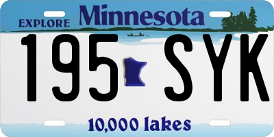 MN license plate 195SYK