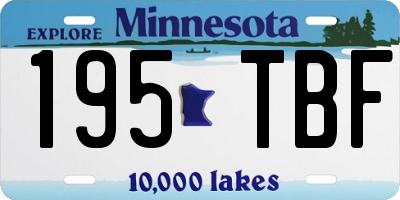 MN license plate 195TBF