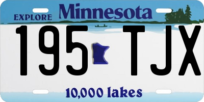 MN license plate 195TJX