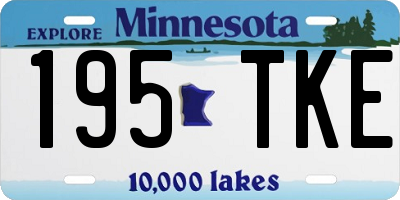 MN license plate 195TKE