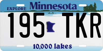 MN license plate 195TKR