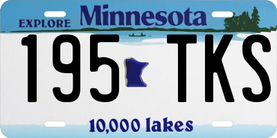 MN license plate 195TKS