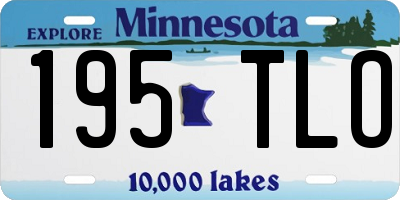 MN license plate 195TLO