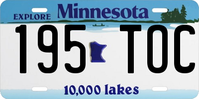 MN license plate 195TOC