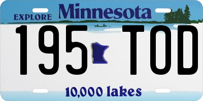 MN license plate 195TOD