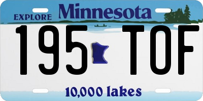MN license plate 195TOF